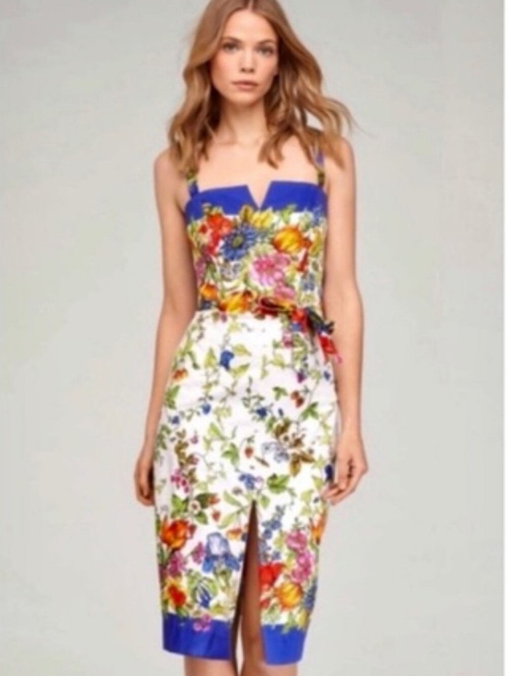 Milly Floral Panel Remie Dress Resortwear Italian Summer Preppy Tropical Size 0